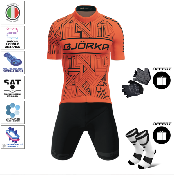 Pack Maillot Cuissard Zenith Pro Orange Fluo Noir