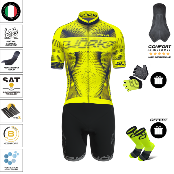 Pack Maillot Cuissard Isoard Jaune Noir