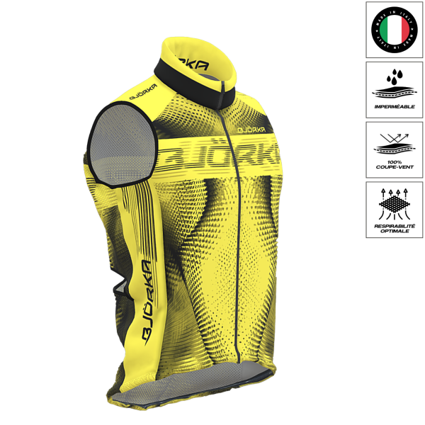Gilet coupe-vent sans-manches ISOARD Jaune Fluo – Image 4
