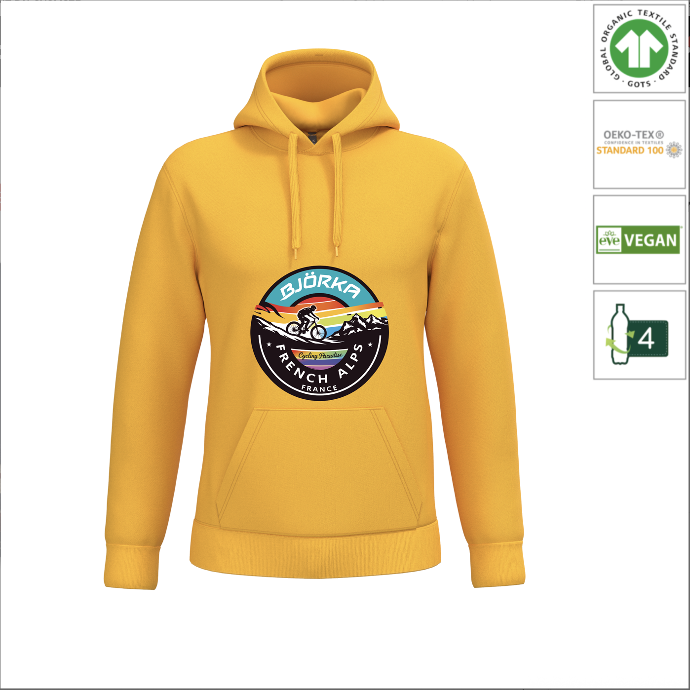 Sweat-shirt BJÖRKA Cycling Paradise Jaune - Billede 2