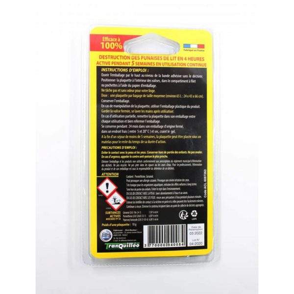 insecticide plaquette punaises lit voyage tranquilleo 2 1000 min insecticide plaquette punaises lit voyage tranquilleo 2 1000 min