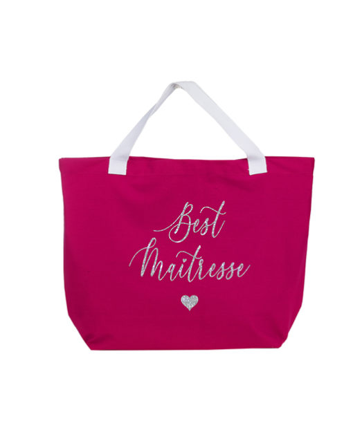 Grand Cabas Fushia Best Maîtresse Paillette Argent