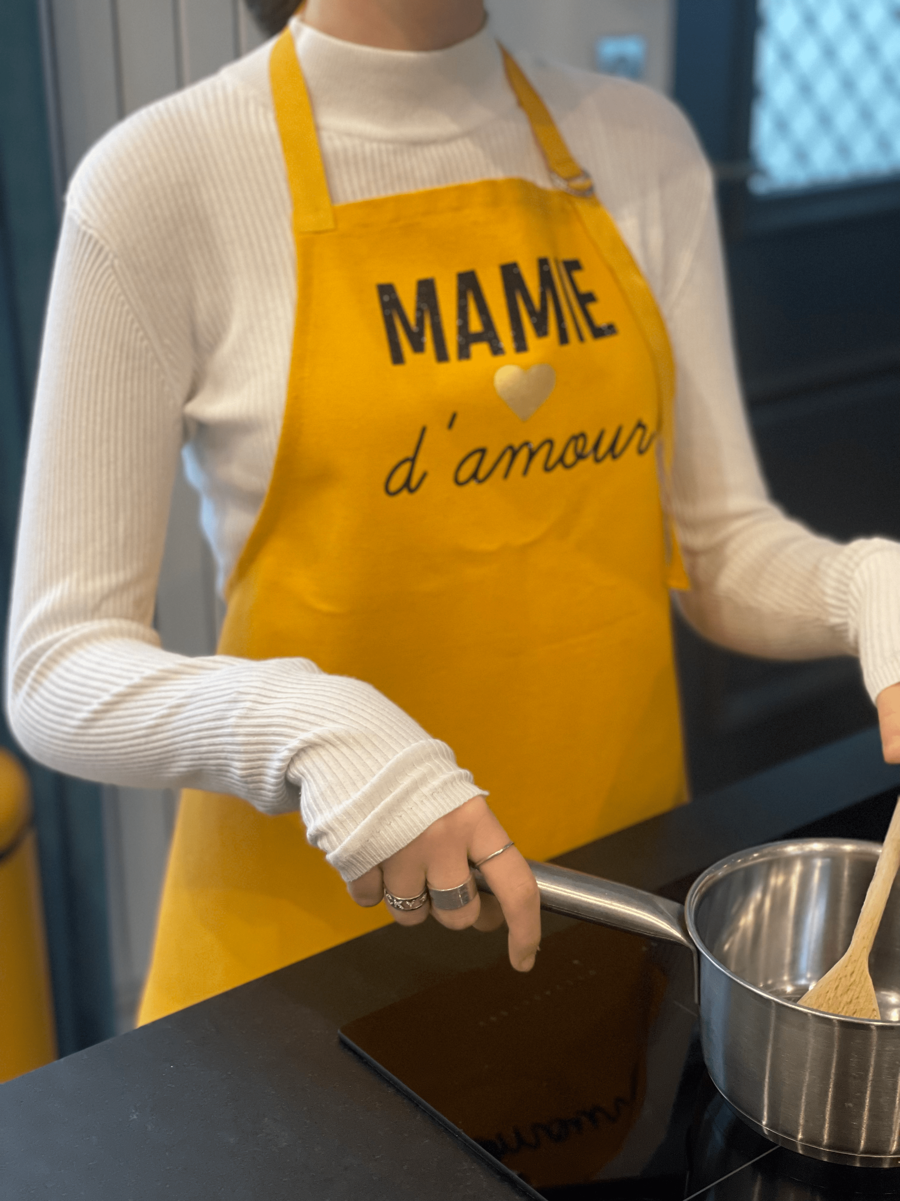 Tablier Moutarde "Mamie d'amour"