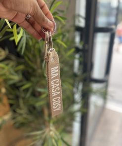 Porte-clés Beige " Ma casa Cosy"