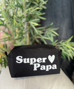 Trousse de toilette cube Noir " Super Papa"