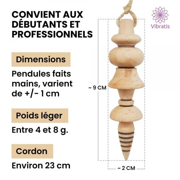 Caractéristique du pendule en bois Douceur