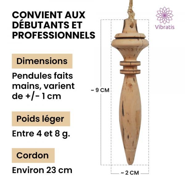 Caractéristique du pendule en bois Thot